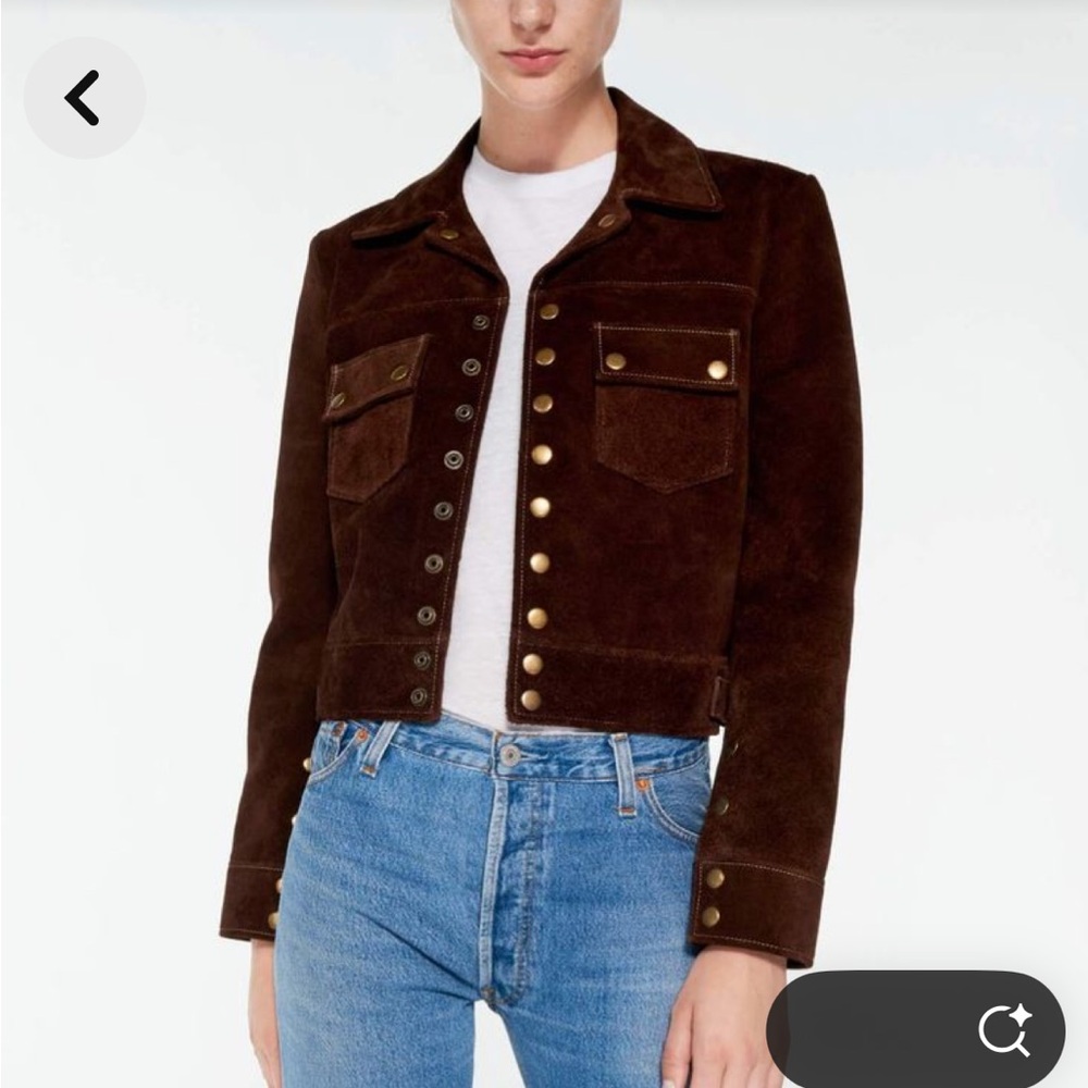 RE/DONE 60s suede snap jacket